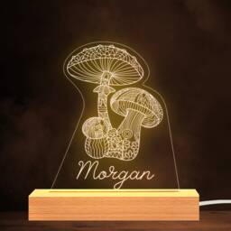 Mushroom Nature Hippy Personalised Gift Warm White Lamp Night Light - thumbnail 1