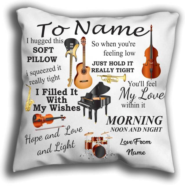 Personalised Music Cuddle Cushion Granddaughter Daughter Pillow Personalise - image 1
