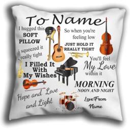 Personalised Music Cuddle Cushion Granddaughter Daughter Pillow Personalise - thumbnail 1