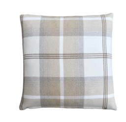Handmade Balmoral Taupe Tartan Plaid Cushion Cover Country Home Decor - thumbnail 1