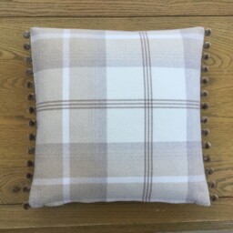 Handmade Balmoral Taupe Tartan Plaid Cushion Cover Country Home Decor - thumbnail 2