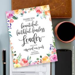 Leadership Quotes Printable Gifts - Beautiful, Faithful, Fearless Leader You Print Wall Art, Show Your Appreciation To 40043 - thumbnail 2