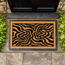 Abstract Swirl Doormat - Liquid Marble Welcome Mat Modern Boho Entryway Rug - thumbnail 2