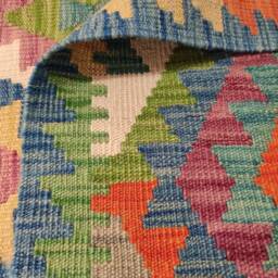 Handmade Kilim Runner, Artisan Afghan Turkish Aztec Sheep Wool Runner Rug 297x83 cm - thumbnail 3