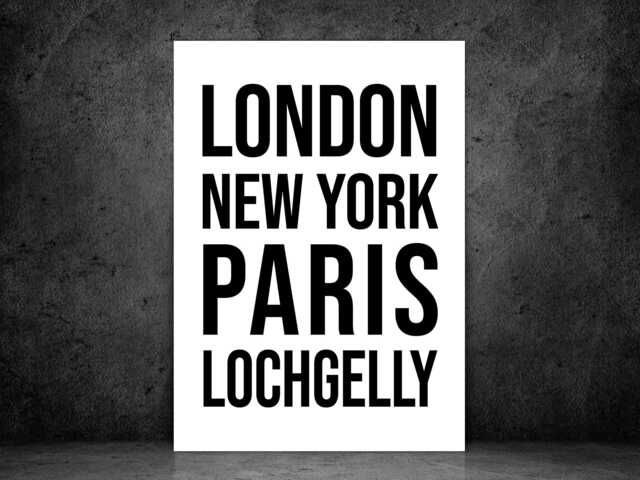Lochgelly Iconic Bold Town Scotland Print Poster - Fife Gift Bespoke A5 A4 A3 Framed Or Unframed - image 1