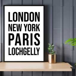 Lochgelly Iconic Bold Town Scotland Print Poster - Fife Gift Bespoke A5 A4 A3 Framed Or Unframed - thumbnail 2