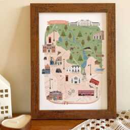Hampstead Map Print, Illustrated Of Hampstead, Colourful Poster, Hand Drawn Wall Art, Personalised Housewarming Gift - thumbnail 1