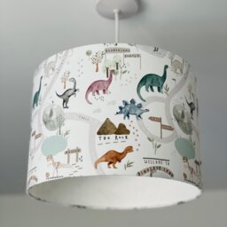 Dinosaur Lampshade, Childrens Dinosaur Lampshade, Lamp, Ceiling Themed Room, Dino Lampshade - thumbnail 1