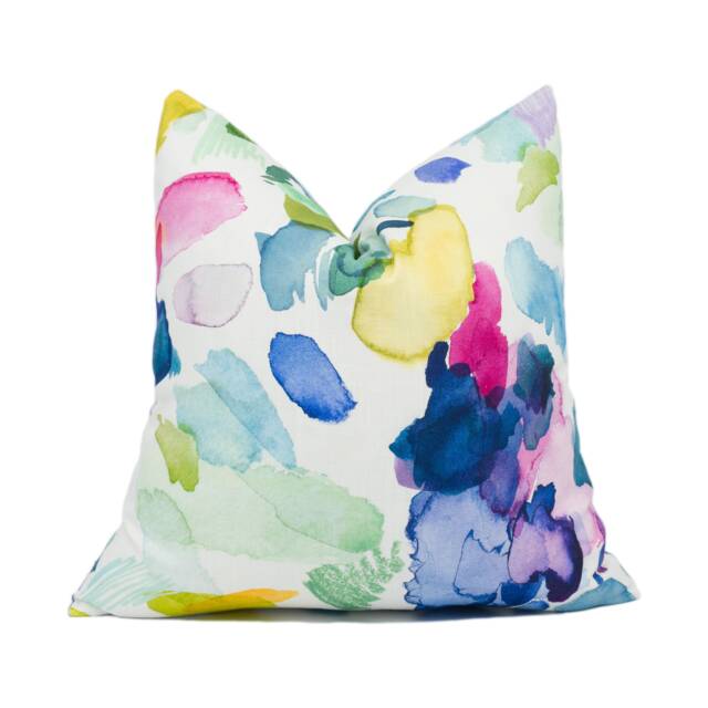 Bluebellgray - Palette Bright Colourful Abstract Watercolour Strokes Cushion Cover Handmade Throw Pillow Designer Home D??cor - image 1