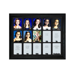 School Years Picture Frame - Personalized With Any Name 10 Color Choices - Shown With Black Frame Preschool To Graduation 11x14 - thumbnail 1