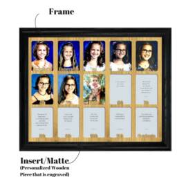 School Years Picture Frame - Personalized With Any Name 10 Color Choices - Shown With Black Frame Preschool To Graduation 11x14 - thumbnail 3