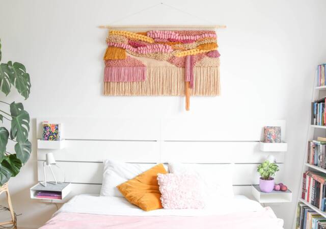 Large Colorful Yarn Wall Hanging Modern Fiber Art Tapestry - image 1