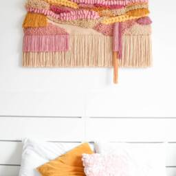 Large Colorful Yarn Wall Hanging Modern Fiber Art Tapestry - thumbnail 3