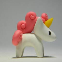 Handmade Collectible Polymer Clay Colorful Unicorn Figurines - thumbnail 3