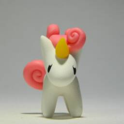 Handmade Collectible Polymer Clay Colorful Unicorn Figurines - thumbnail 2