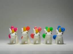 Handmade Collectible Polymer Clay Colorful Unicorn Figurines - thumbnail 1