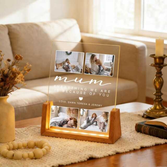 Personalized Photo Night Light, Collage Led Custom Gifts For Mother's Day, Mum Birthday Gift Her, Mummy - image 1