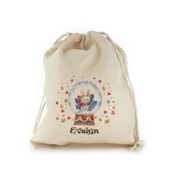 Personalized Christmas Gift Sack, Snow Globe Drawstring Bag - thumbnail 1