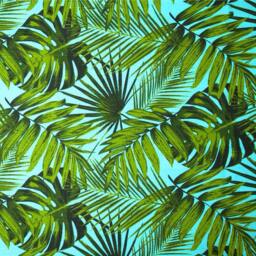 Palm Leaf Pillow Cover Tropical Green Cotton Cushion - thumbnail 3