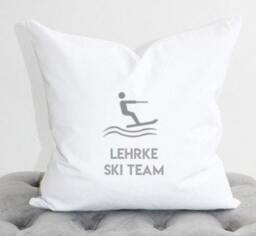 Personalized Waterski Team Pillow Cover, Water Ski, Lake Pillow, Lakehouse Housewarming Gift, House - thumbnail 2