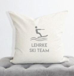 Personalized Waterski Team Pillow Cover, Water Ski, Lake Pillow, Lakehouse Housewarming Gift, House - thumbnail 1