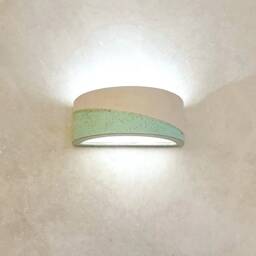 Handmade Ceramic Wall Sconce Turquoise Glazed Mid-Grey Light Fixture - thumbnail 2
