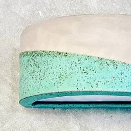 Handmade Ceramic Wall Sconce Turquoise Glazed Mid-Grey Light Fixture - thumbnail 4