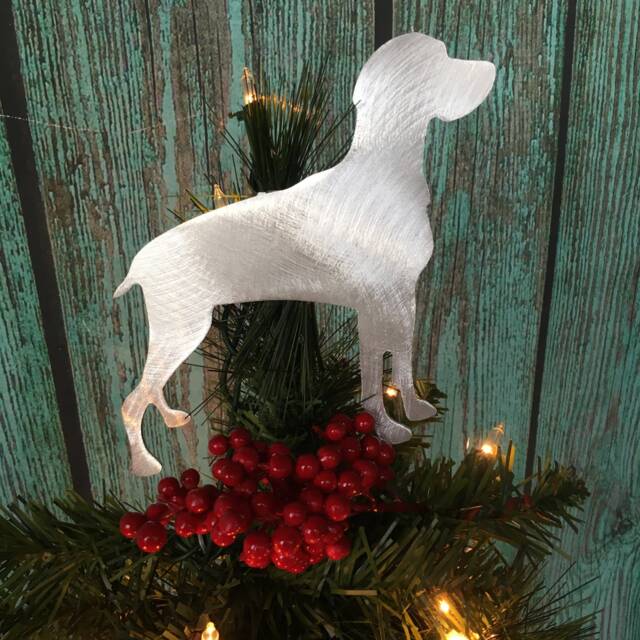 Weimaraner Dog, Beautiful Silhouette in Metal, Christmas Tree Topper, Wall Hanging Or Shelf Art Yard Stake - image 1