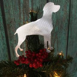 Weimaraner Dog, Beautiful Silhouette in Metal, Christmas Tree Topper, Wall Hanging Or Shelf Art Yard Stake - thumbnail 4
