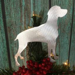 Weimaraner Dog, Beautiful Silhouette in Metal, Christmas Tree Topper, Wall Hanging Or Shelf Art Yard Stake - thumbnail 3