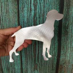 Weimaraner Dog, Beautiful Silhouette in Metal, Christmas Tree Topper, Wall Hanging Or Shelf Art Yard Stake - thumbnail 2