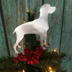 Weimaraner Dog, Beautiful Silhouette in Metal, Christmas Tree Topper, Wall Hanging Or Shelf Art Yard Stake - thumbnail 1