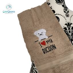Bichon Dog Towel - Personalised Face Cloth/Hand Bath Embroidered - thumbnail 3