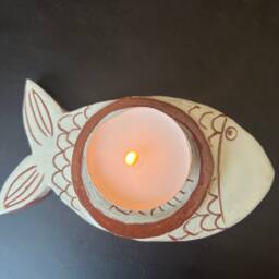 Ceramic Tea Light Holder-Tealight Holder-Ceramic Fish-Candle Stand-Ceramics & Pottery - thumbnail 3