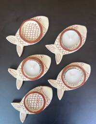 Ceramic Tea Light Holder-Tealight Holder-Ceramic Fish-Candle Stand-Ceramics & Pottery - thumbnail 1