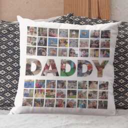 Daddy Pillow Gift Personalised Photo Cushion Keepsake Custom Family Present Design Idea Customizable Pictures Velvet Fabric - thumbnail 2