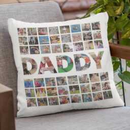 Daddy Pillow Gift Personalised Photo Cushion Keepsake Custom Family Present Design Idea Customizable Pictures Velvet Fabric - thumbnail 3