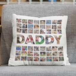 Daddy Pillow Gift Personalised Photo Cushion Keepsake Custom Family Present Design Idea Customizable Pictures Velvet Fabric - thumbnail 1