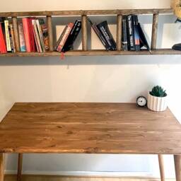 Bespoke Handmade Wooden Table/Desk. 120 X 60, Tapered Wood Legs. Natural, Light, , Medium, Dark Hipster Urban Style Any Size - thumbnail 3