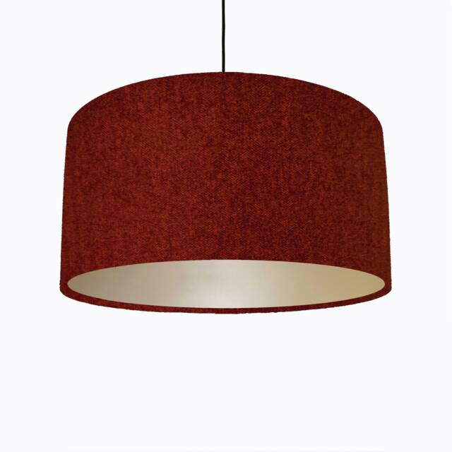 Terracotta Rust Tweed Lampshade in Herringbone Fabric & Champagne Lining - image 1