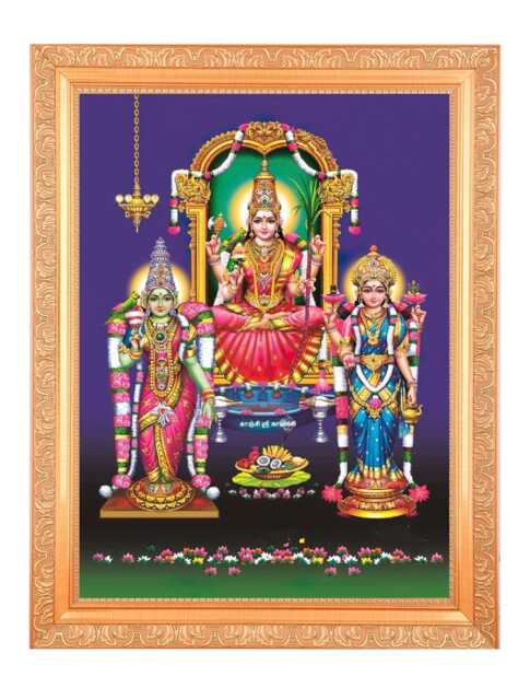 Kamakshi Amman Art Print in Golden Artwork Frame - 11 X 14 Inches - image 1