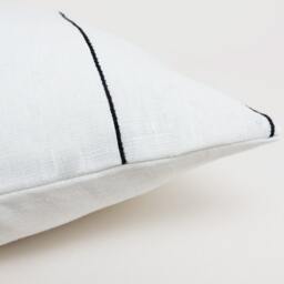 26x26 Pillow Cover White Throw Covers Modern, Linen Cushion Black & Euro Sham, Stripe Case - thumbnail 3
