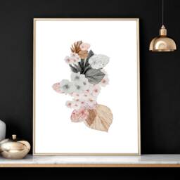 Home Office Decor For Women Framed 3 Piece Wall Art Print Set, Pastel Watercolor Greenery Designer Wall Art Professional - thumbnail 3