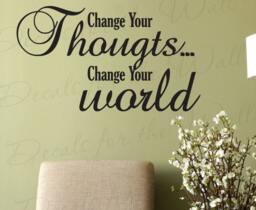 Change Your Thoughts World Inspirational Motivational Large Wall Lettering Decal Sticker Decor Vinyl Quote Art Saying Decoration I32 - thumbnail 1