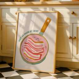Bacon Poster - Kitchen Art Decor Funny Prints For Kitchen My Heart - thumbnail 1