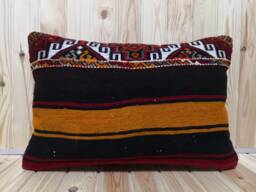Kilim Lumbar Pillow 16x24 Inches Geometric Design Turkish Anatolian Cover Decorative Home Decor Pillow Cushion - thumbnail 1