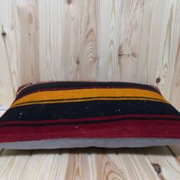 Kilim Lumbar Pillow 16x24 Inches Geometric Design Turkish Anatolian Cover Decorative Home Decor Pillow Cushion - thumbnail 3