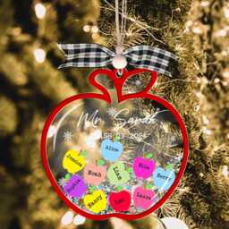 Personalized Teacher Christmas Apple Ornament Shaker Gift From Students - thumbnail 3