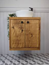 The Calgary/A Handmade Solid Wood Wall Hung Bathroom Vanity Unit - thumbnail 1