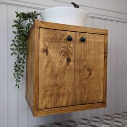 The Calgary/A Handmade Solid Wood Wall Hung Bathroom Vanity Unit - thumbnail 2